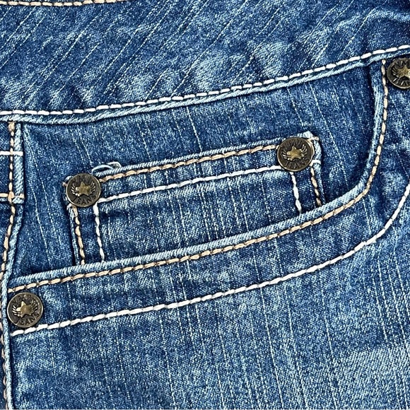 Ubfree & YMI size 9 shorts bundle - jean & blue/white striped colors GUC - Picture 11 of 16